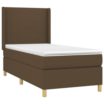 Boxspringbett Mit Matratze Stoff Dunkelbraun