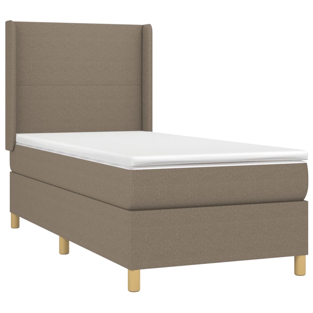 Boxspringbett Mit Matratze Stoff Taupe