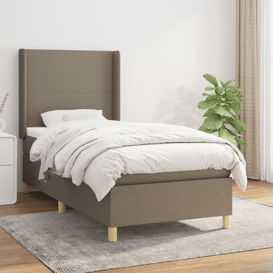 Boxspringbett Mit Matratze Stoff Taupe
