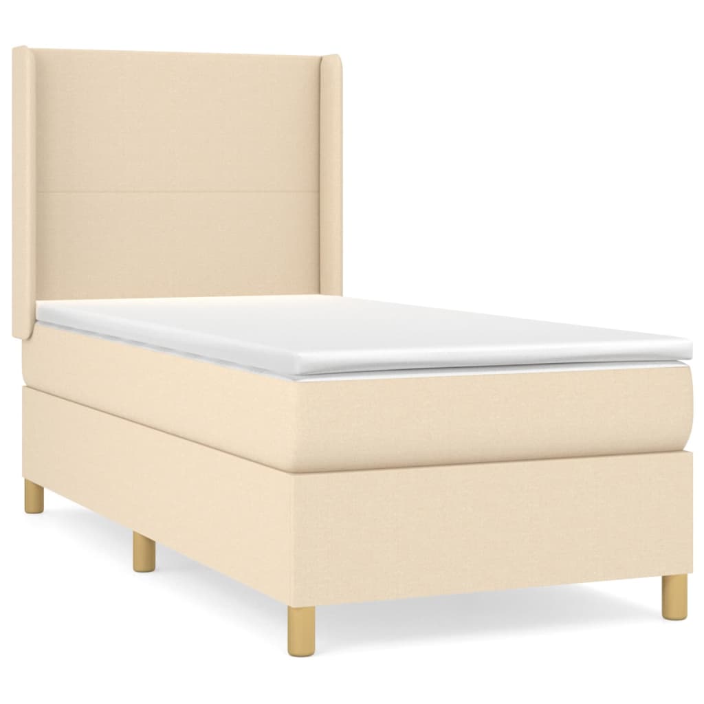 Boxspringbett Mit Matratze Stoff Creme