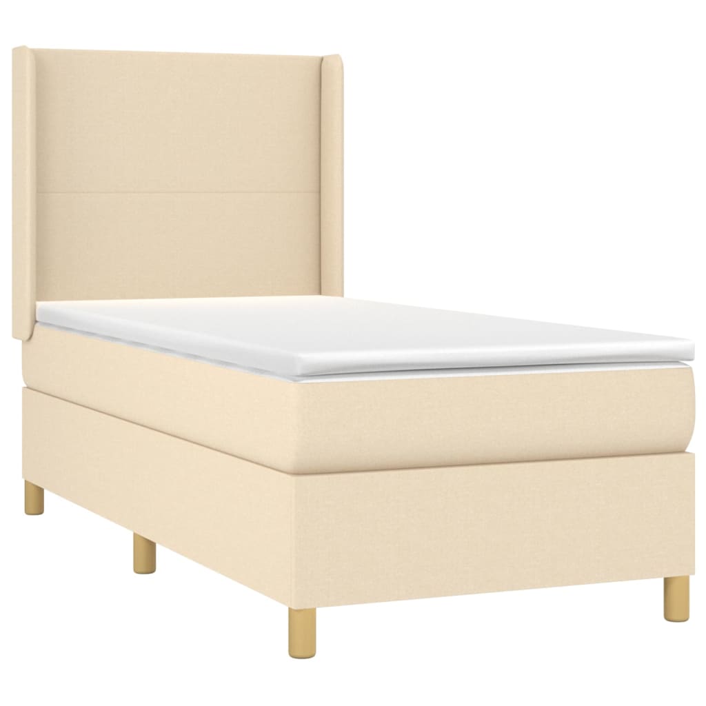 Boxspringbett Mit Matratze Stoff Creme