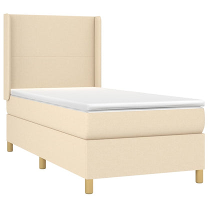 Boxspringbett Mit Matratze Stoff Creme