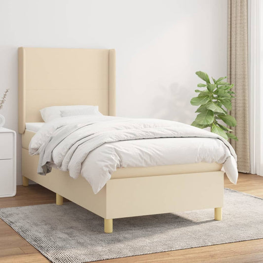 Boxspringbett Mit Matratze Stoff Creme