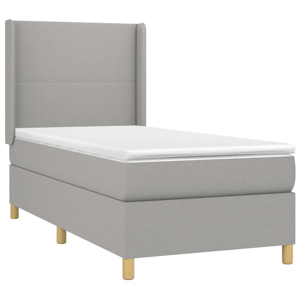 Boxspringbett Mit Matratze Stoff Hellgrau