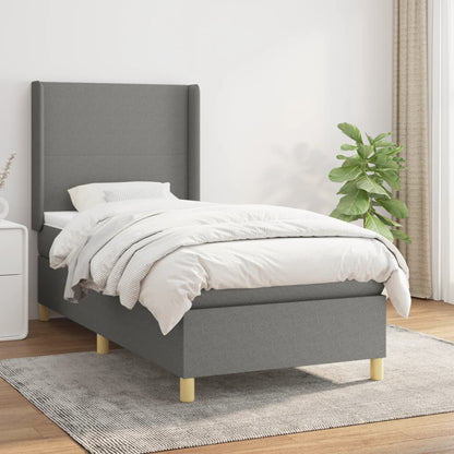 Boxspringbett Mit Matratze Stoff Dunkelgrau