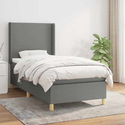Boxspringbett Mit Matratze Stoff Dunkelgrau