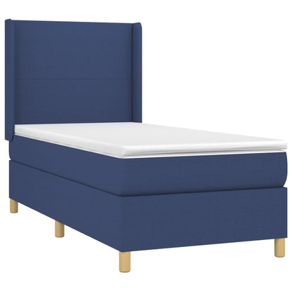 Boxspringbett Mit Matratze Stoff Blau