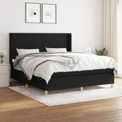 Boxspringbett Mit Matratze Stoff Schwarz