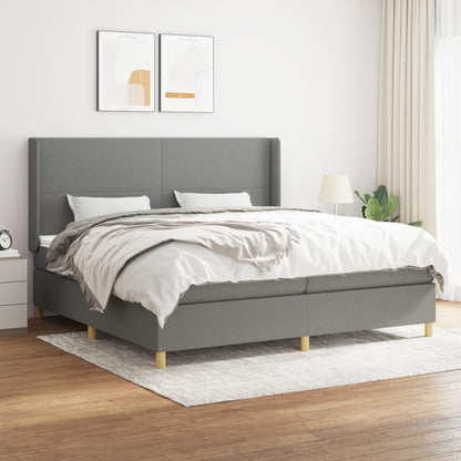 Boxspringbett Mit Matratze Stoff Dunkelgrau