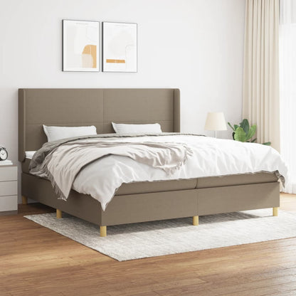 Boxspringbett Mit Matratze Stoff Taupe