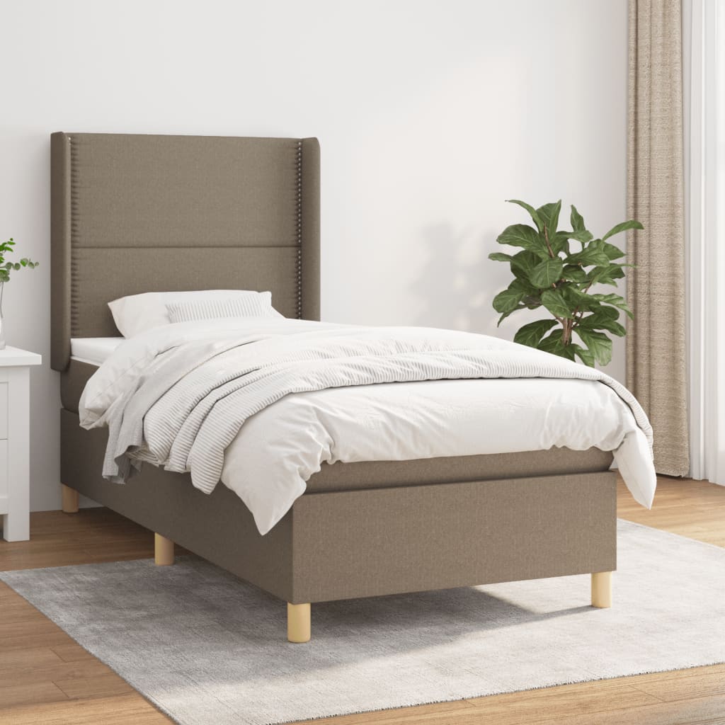 Boxspringbett Mit Matratze Stoff Taupe