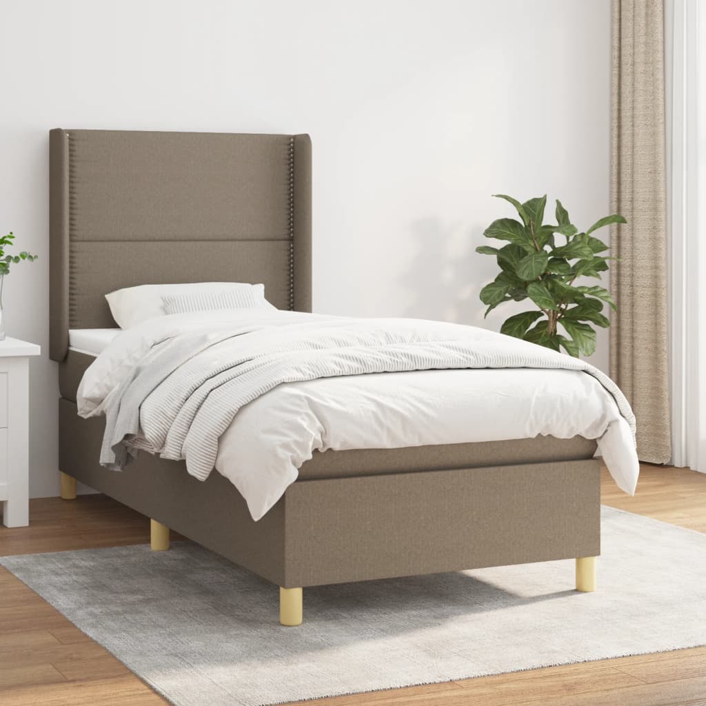 Boxspringbett Mit Matratze Stoff Taupe