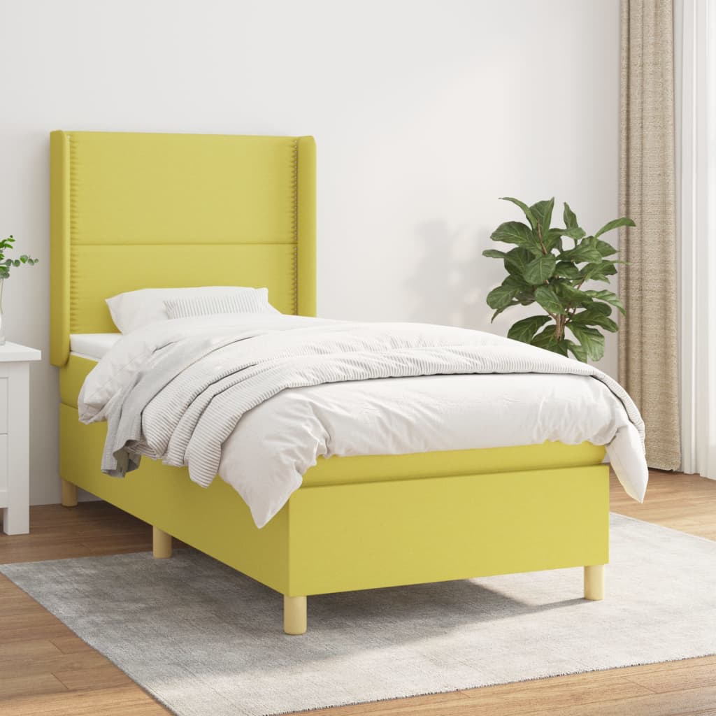 Boxspringbett Mit Matratze Stoff Grün