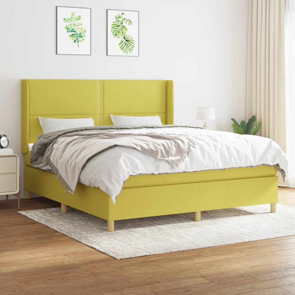 Boxspringbett Mit Matratze Stoff Grün