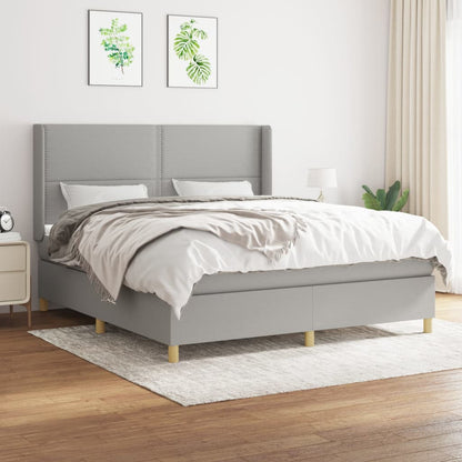 Boxspringbett Mit Matratze Stoff Hellgrau