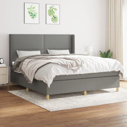Boxspringbett Mit Matratze Stoff Dunkelgrau