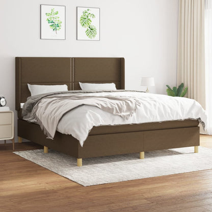 Boxspringbett Mit Matratze Stoff Dunkelbraun