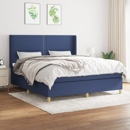 Boxspringbett Mit Matratze Stoff Blau
