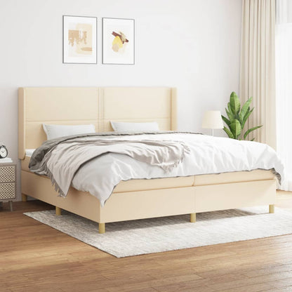 Boxspringbett Mit Matratze Stoff Creme