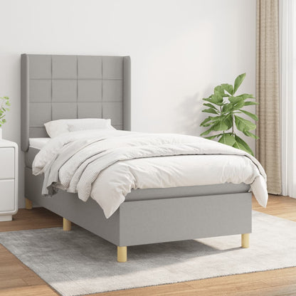 Boxspringbett Mit Matratze Stoff Hellgrau