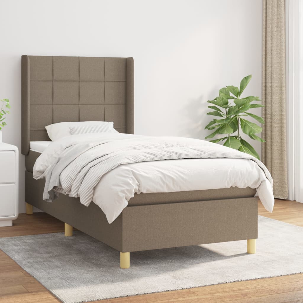 Boxspringbett Mit Matratze Stoff Taupe