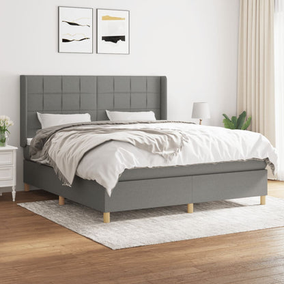 Boxspringbett Mit Matratze Stoff Dunkelgrau