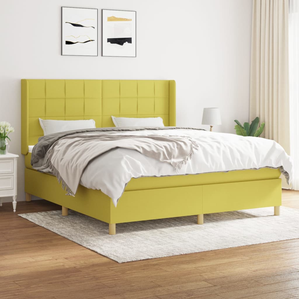 Boxspringbett Mit Matratze Stoff Grün