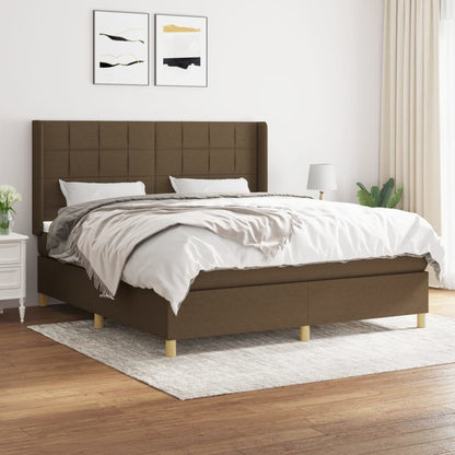Boxspringbett Mit Matratze Stoff Dunkelbraun