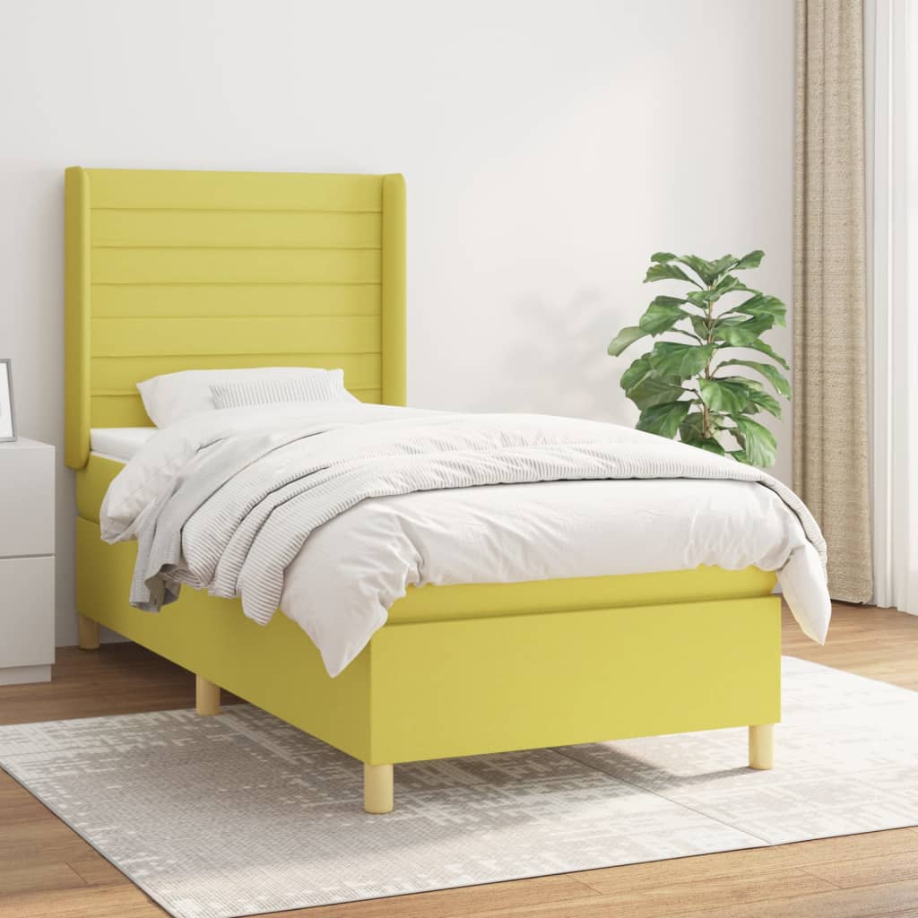 Boxspringbett Mit Matratze Stoff Grün