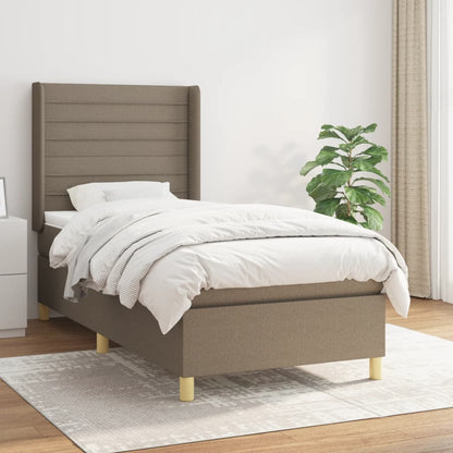Boxspringbett Mit Matratze Stoff Taupe
