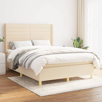Boxspringbett Mit Matratze Stoff Creme