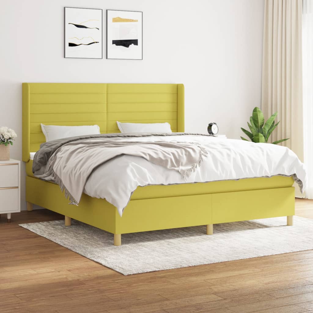 Boxspringbett Mit Matratze Stoff Grün
