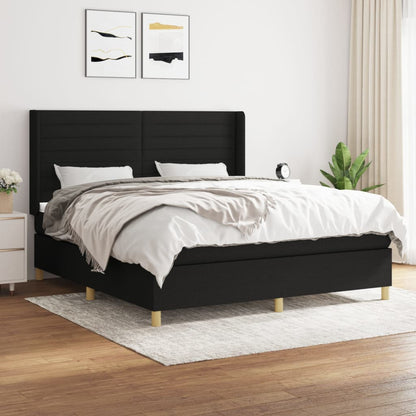 Boxspringbett Mit Matratze Stoff Schwarz