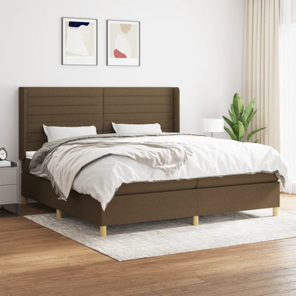 Boxspringbett Mit Matratze Stoff Dunkelbraun