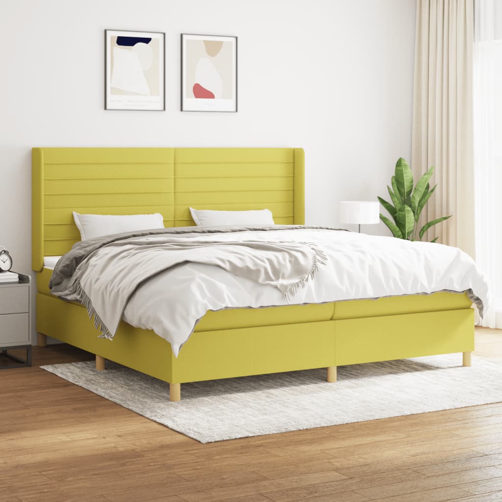 Boxspringbett Mit Matratze Stoff Grün