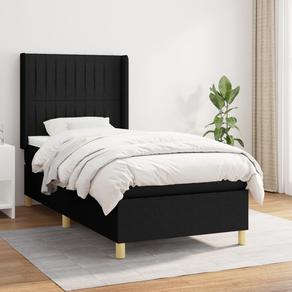 Boxspringbett Mit Matratze Stoff Schwarz