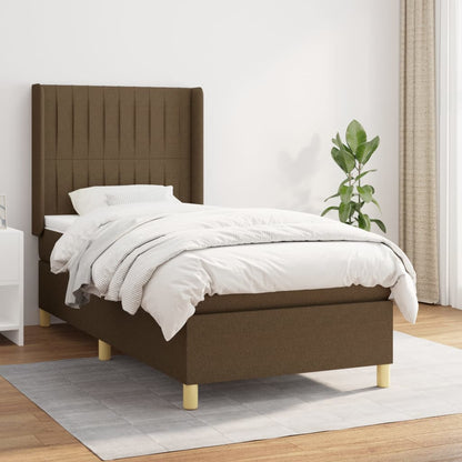 Boxspringbett Mit Matratze Stoff Dunkelbraun