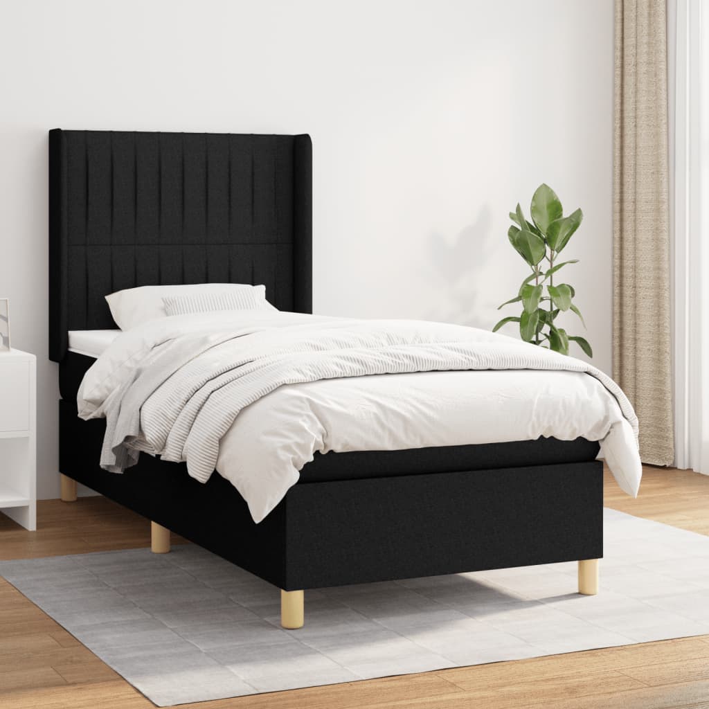 Boxspringbett Mit Matratze Stoff Schwarz