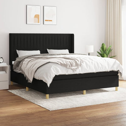 Boxspringbett Mit Matratze Stoff Schwarz