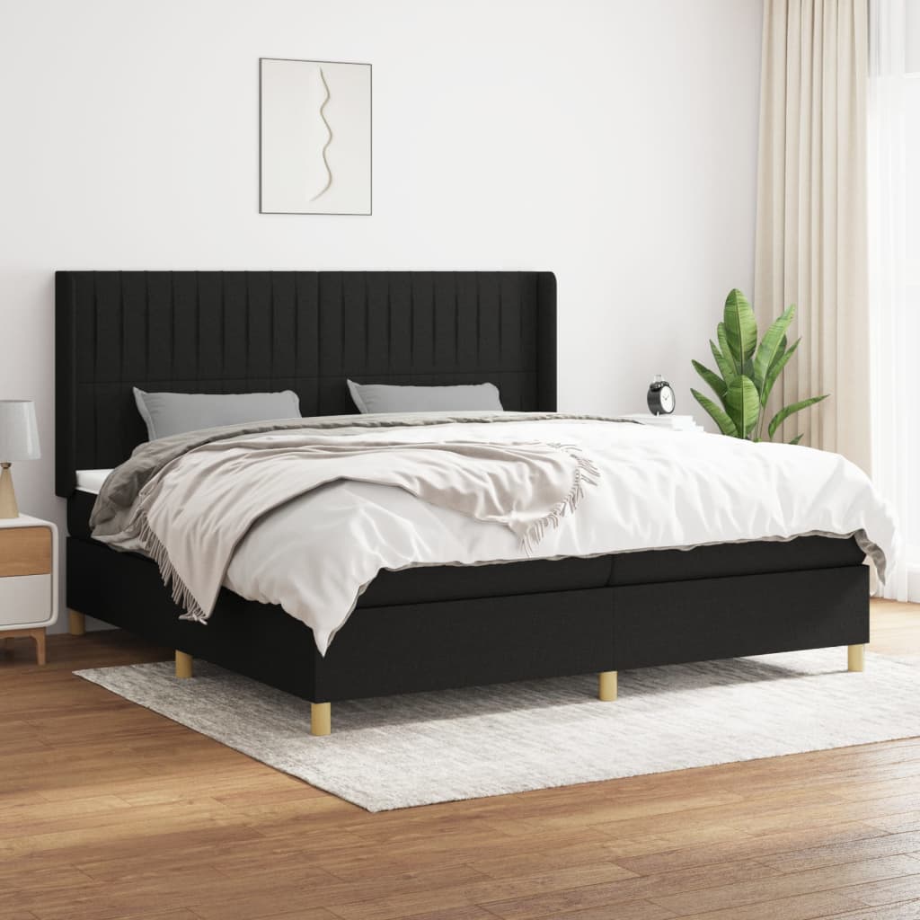 Boxspringbett Mit Matratze Stoff Schwarz