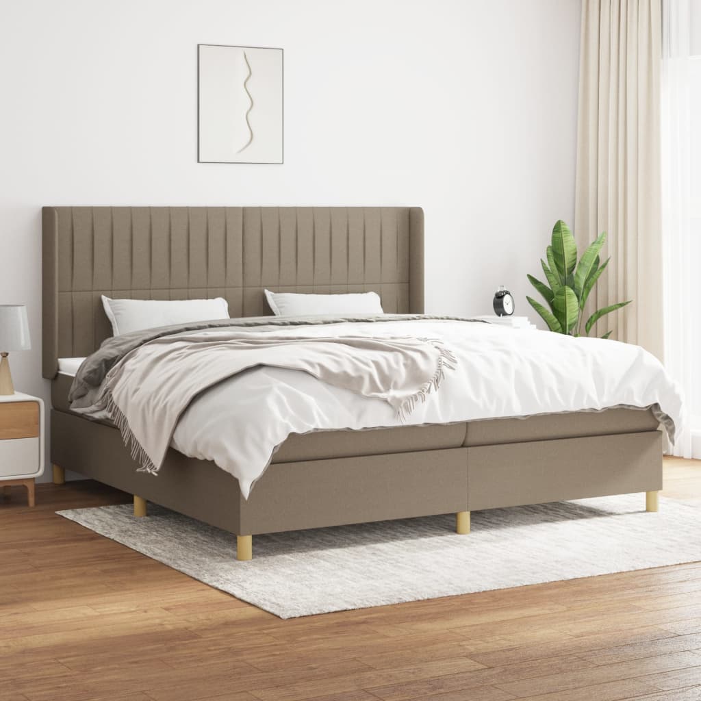 Boxspringbett Mit Matratze Stoff Taupe