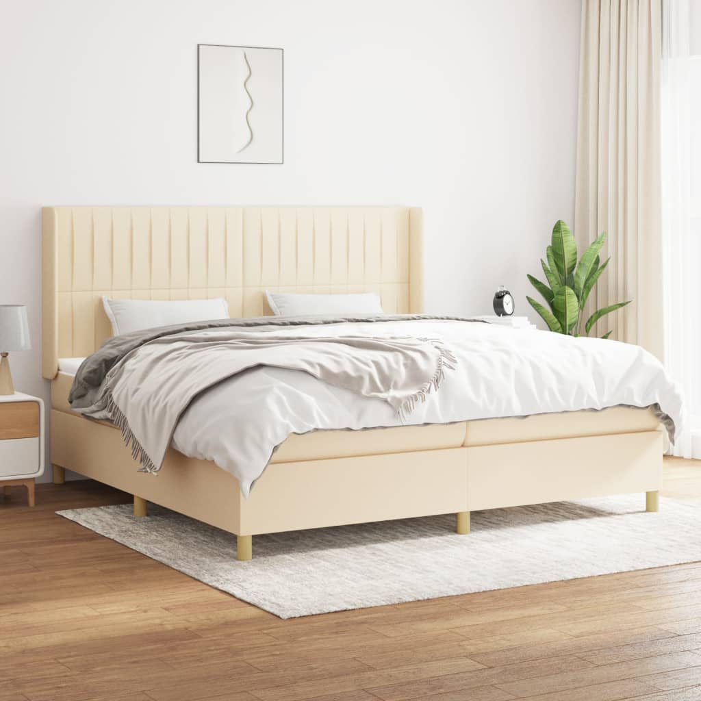 Boxspringbett Mit Matratze Stoff Creme