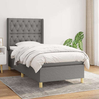Boxspringbett Mit Matratze Stoff Dunkelgrau