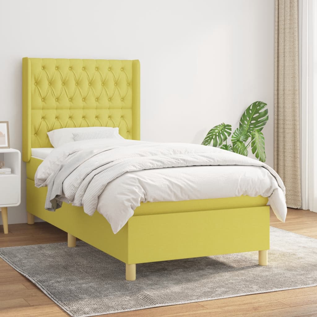Boxspringbett Mit Matratze Stoff Grün