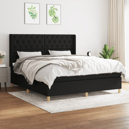 Boxspringbett Mit Matratze Stoff Schwarz