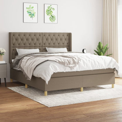 Boxspringbett Mit Matratze Stoff Taupe