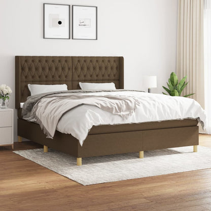 Boxspringbett Mit Matratze Stoff Dunkelbraun