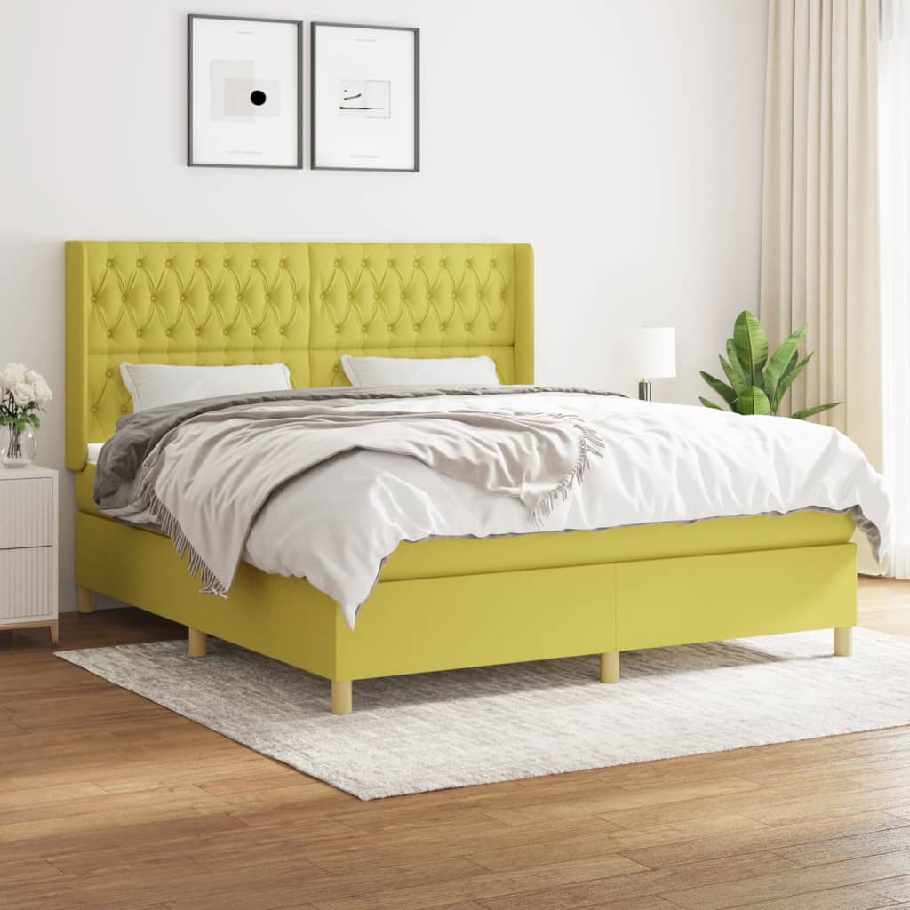 Boxspringbett Mit Matratze Stoff Grün