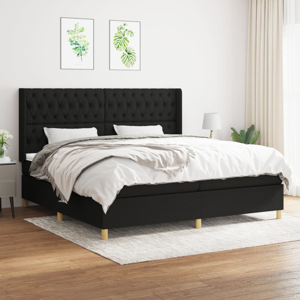 Boxspringbett Mit Matratze Stoff Schwarz