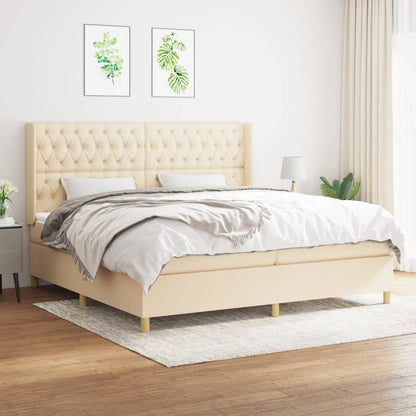 Boxspringbett Mit Matratze Stoff Creme